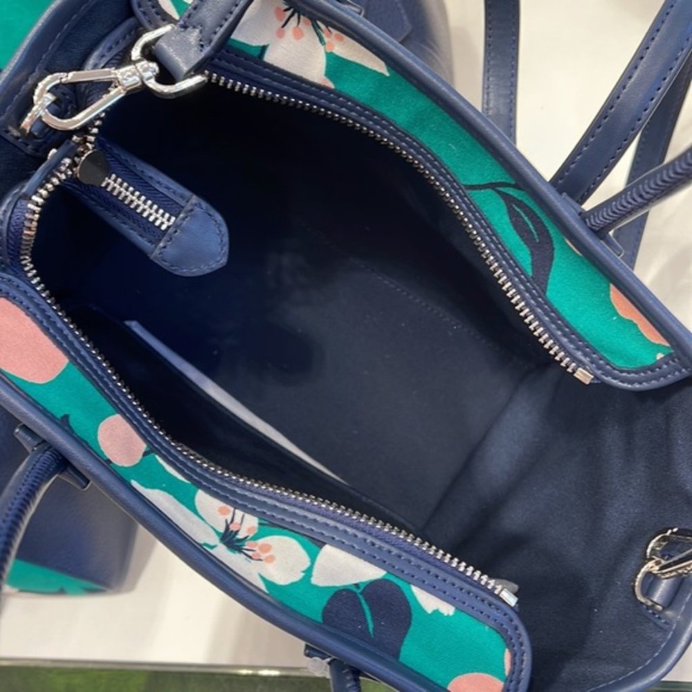 Kate Spade Small Tote Crossbody Bag Lily Blooms Green Multi - Picture 11 of 16